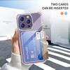 For iPhone 13 Pro Transparent Phone Case Card Holder Shockproof Corner TPU+Acrylic Phone Cover