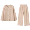 Coral Fleece Pajamas Women'S Autumn And Winter Thickened Fleece Warm Winter Flannel Loungewear Set