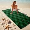 1Pc Green Argyle Beach Towel Quick Dry Multiuse For Beach Pool Gym Yoga Home Travel Christmas Halloween Xmas Gift S186