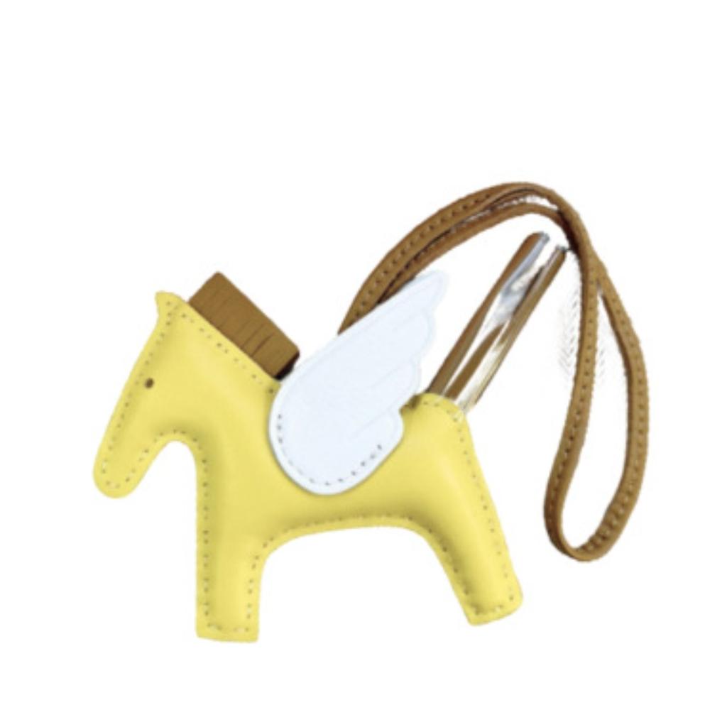 [Jahr des Pferdes] Taschenanhänger, Erfolg, Accessoires, bald Geld, Autoanhänger, Schlüsselanhänger, Lammfell Vollleder