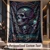 Skull Gothic (14) Theme Custom Tapestry Personalized Custom Name Text Wall Hanging Tapestry Home Decor Background Cloth