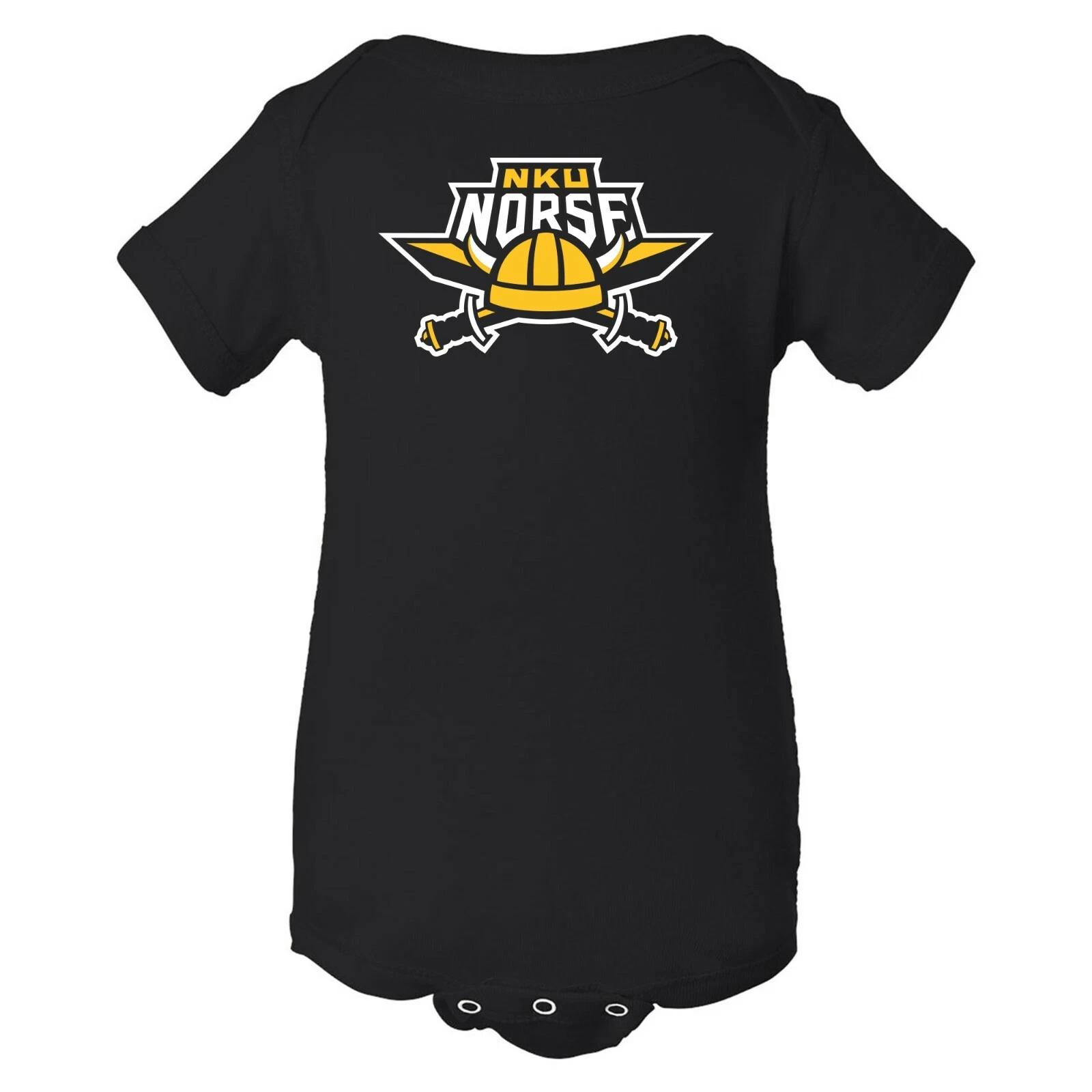 Northern Kentucky Norse Primary Logo University Infant Creeper Bodysuit - Black 4XL