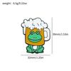 Cartoon creative funny frog brooch frog milk tea drink metal badge oil dripping alloy clothes bag accessories