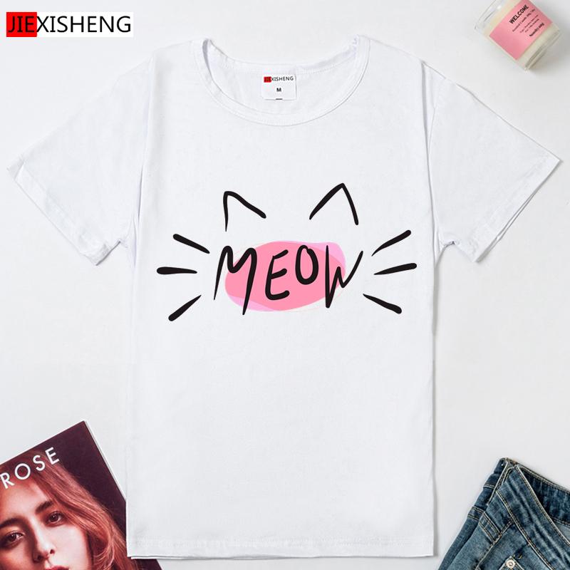 2025 Summer Kawaii Letter Print Women T Shirt Casual Short Sleeve O-Neck Brand T-Shirt Cute White Femme Tee Shirt Hh324