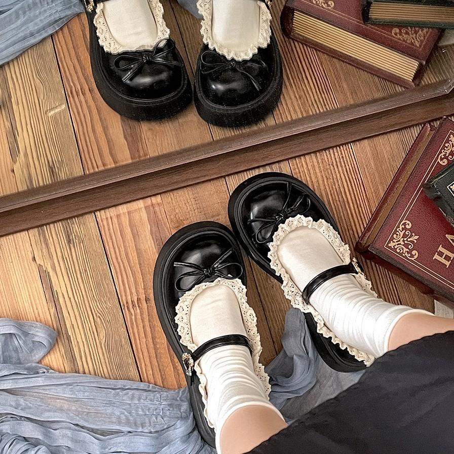 French Brown Round Head Platform Small Leather Shoes Women's 2025 New Spring Versatile Skirt Shallow Mouth Mary Jane Single Shoes