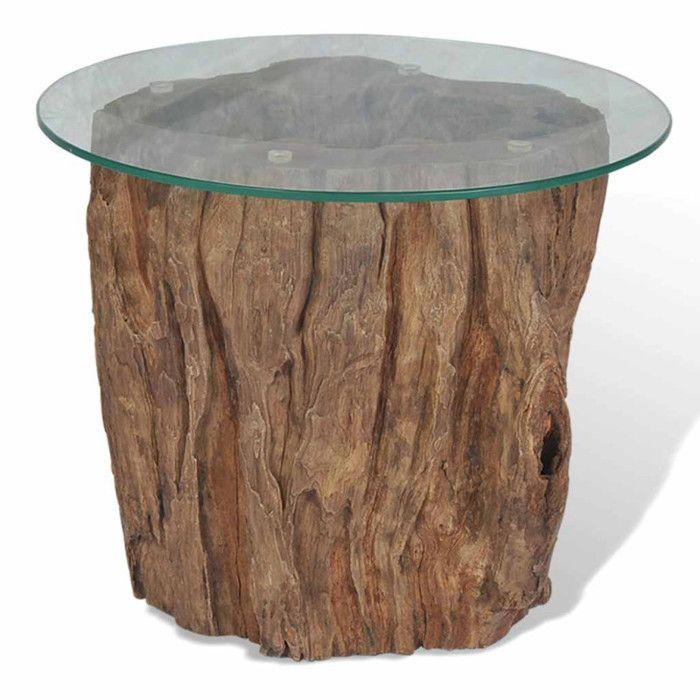 VidaXL Coffee Table Teak Glass 50 X 40 Cm