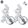 1Pc G23 Titanium Cz Crystal Ear Cartilage Tragus Helix Daith Piercing Internal Thread Lip Stud Labret Piercing Body Jewelry 16G