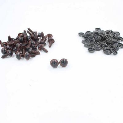 100Pcs 12mm Plastic Safety Eyes for DIY Puppet Doll Crafts Stuffed Animal Toy