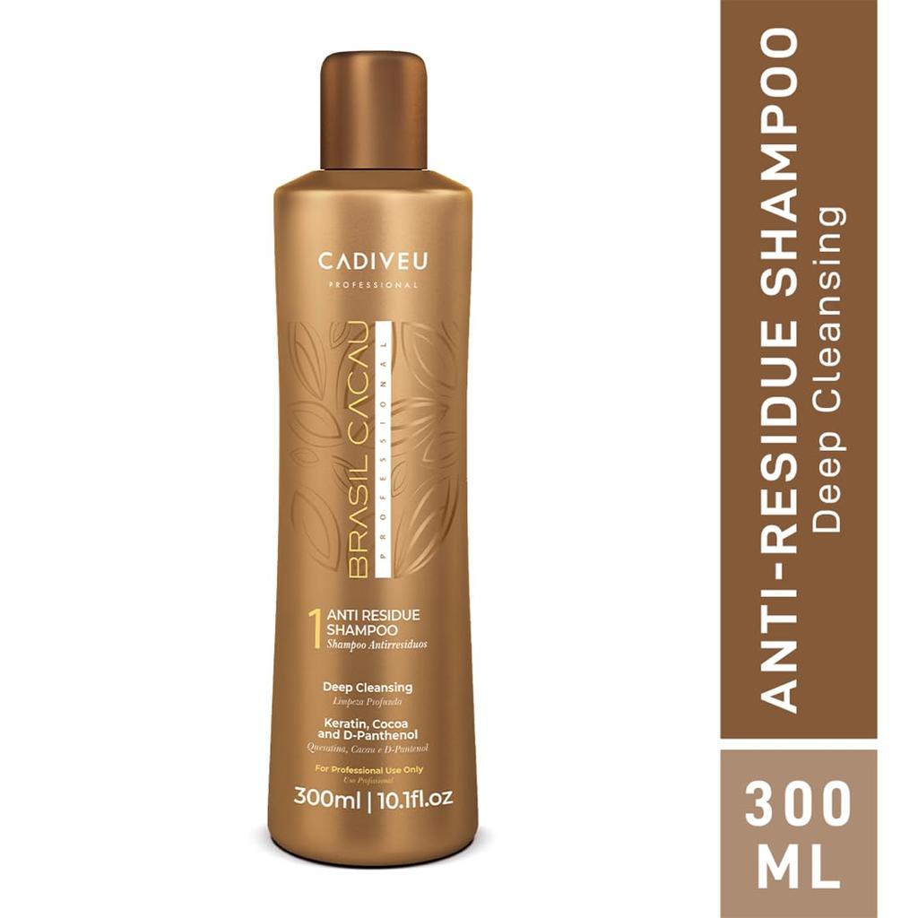Brasil Cacau Anti Residue Hair Shampoo with Keratin, Cocoa and D-panthenol for Deep Cleaning, Freezy, Dull, Dry and Damaged Hairs, Restores Shine, S