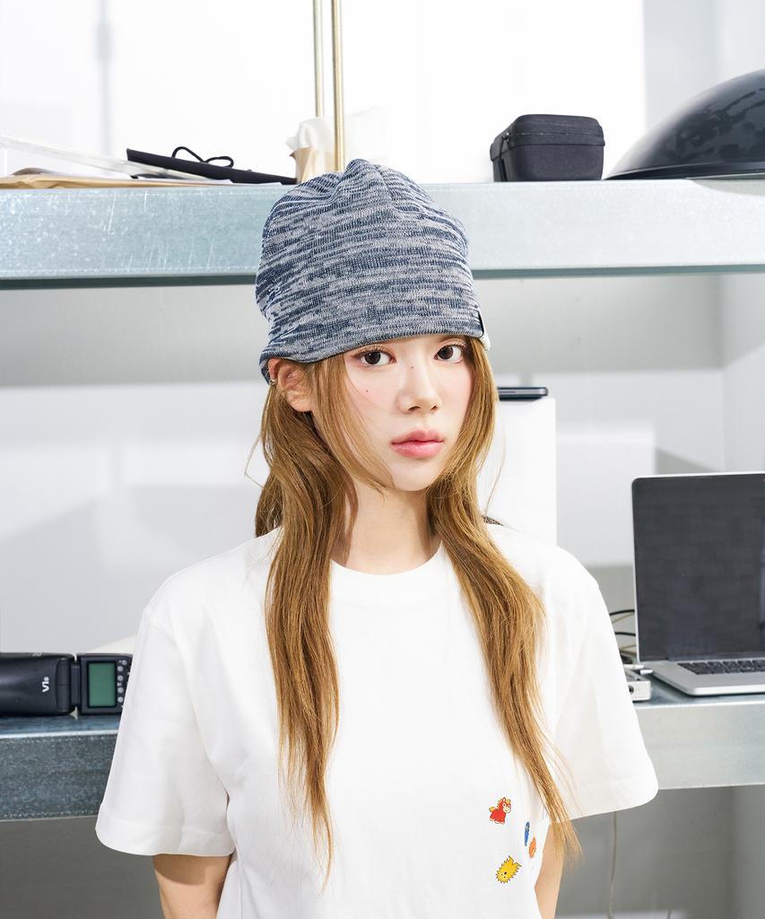 NOT NEW Nn Label Melange Beanie Navy