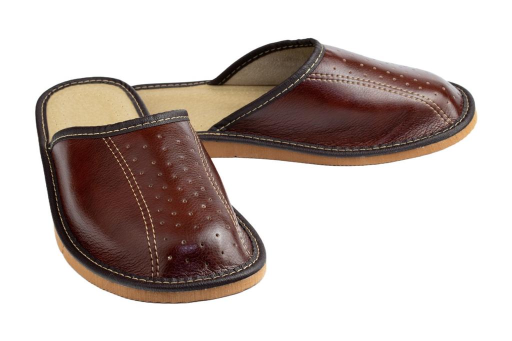 Brown men's slippers, brown men's house slippers 44