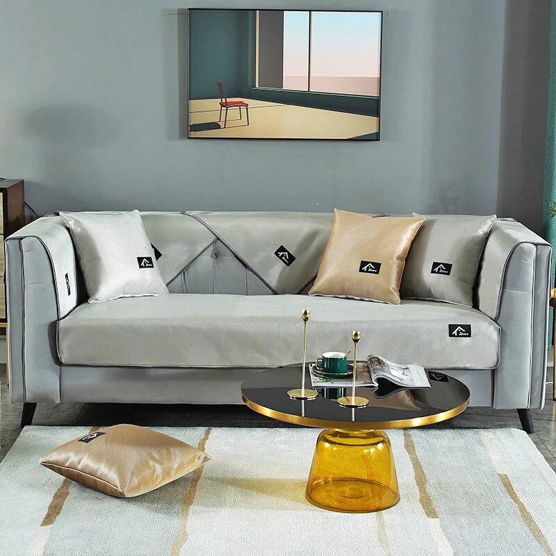 Light Luxury Sofa Cushion Summer Style Washable Ice Silk Mat Simple and Universal All-season Anti-skid Cushion