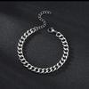 Trendiges 18 Karat Gold Cuban Link Armband: Mattierter Titanstahl, Drei Farben, Vielseitiger Hip-Hop-Stil für Männer