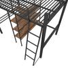 Kinderbett Hochbett 90x200 cm Funktionsbett Schreibtisch 3 Regale Etagenbett Bettrahmen Lattenrost ohne Matratze Kinder Erwachsene