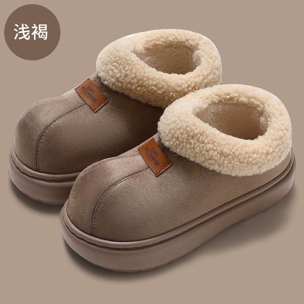 2025 new low-top cotton shoes for autumn and winter wear simple and versatile suede all-inclusive warm plush cotton boots