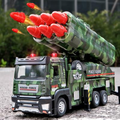 6Pieces Bullets Alloy Launcher Truck Model 1/32 Cars Trucks Metal Diecasts Model Vehicle Sound Light Pull Back Car Toys