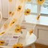 Gauze Sun Flower Tulle Curtains Romantic Window Drapes Modern Sheer Curtain  Living Room