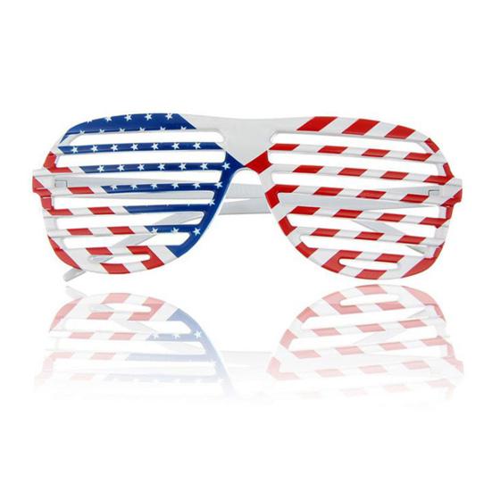 1/5/24Pcs Independence Day Glasses Flag Red Striped White Blue Star Set Pattern Shutter Glasses