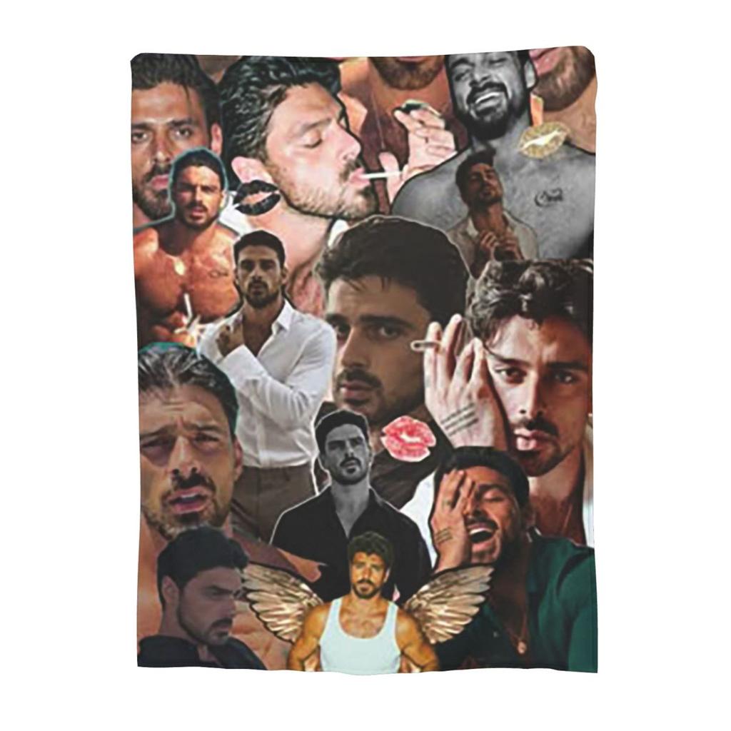 Actor Can Yaman Photo Blankets Soft Warm Flannel Throw Blanket Plush for Bed Living room Picnic Travel Home Couch