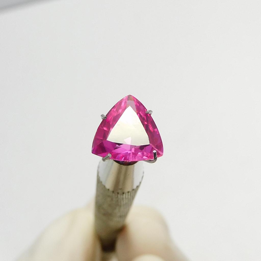 Natural Pink Ruby 2.70 Ct CERTIFIED Ring Size Loose Gemstone Trillion Shape