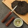 1Pcs Stainless Steel Ebony Chinese Puer Tea Needle Cutter Damascus Tea Knife