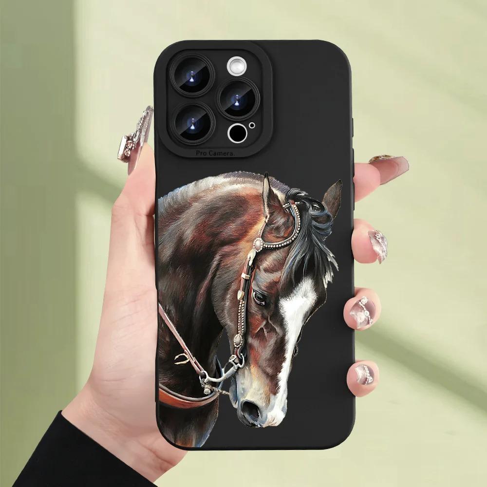 Creative Animal Pony Pattern Phone Case Suitable for iPhone 17 16 15 14 13 12 11ProMaxPlus Anti Drop and Shockproof Back Cover