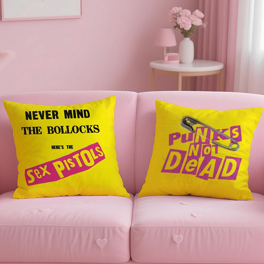 Punk Rock Band S-Sex Pistols Pillow Case Short Plush Double-Sided Printing Home Machine Washable In Warm Winter Cushion Cover