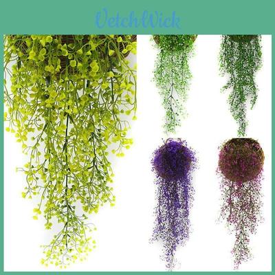 Lush Artificial Fake Hanging Basket Flower Vine Plant For Outdoor Admiralty Wall Decor