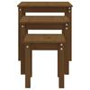 3 Piece Nesting Tables Set Honey Brown Solid Pine Wood