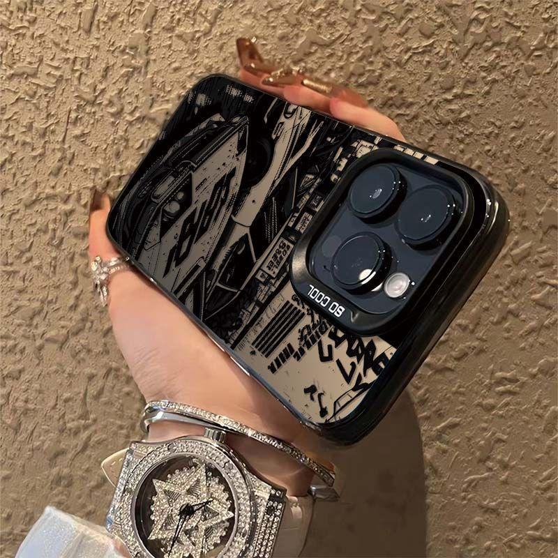 Super Cool Retro Sports Car iPhone Case For iPhone 16 15 14 13 12 11 Pro Max XR XS MAX 7 8 PLUS MINI INS Transparent Cover