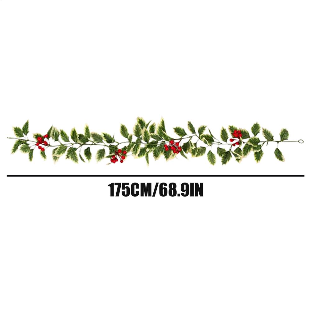 Garland Christmas Decorations Faux Red Berries Wreath With Red Berries Christmas Vines Decoration For Fireplace Living Room