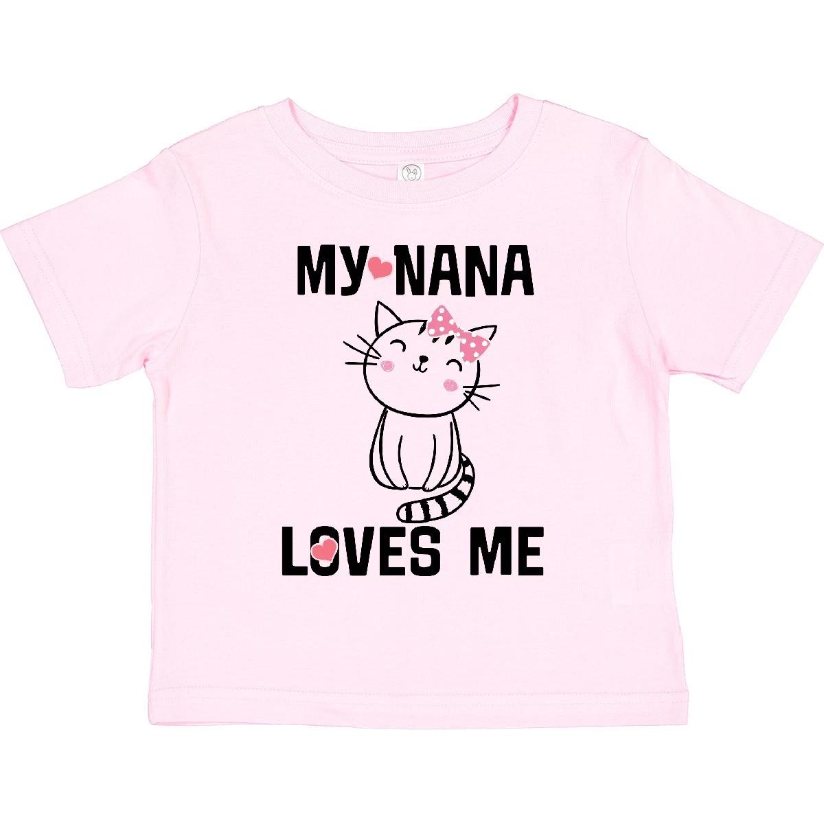 Inktastic My Nana Loves Me Girls Toddler T-Shirt Grandkids Childs Cute Cat Child 130