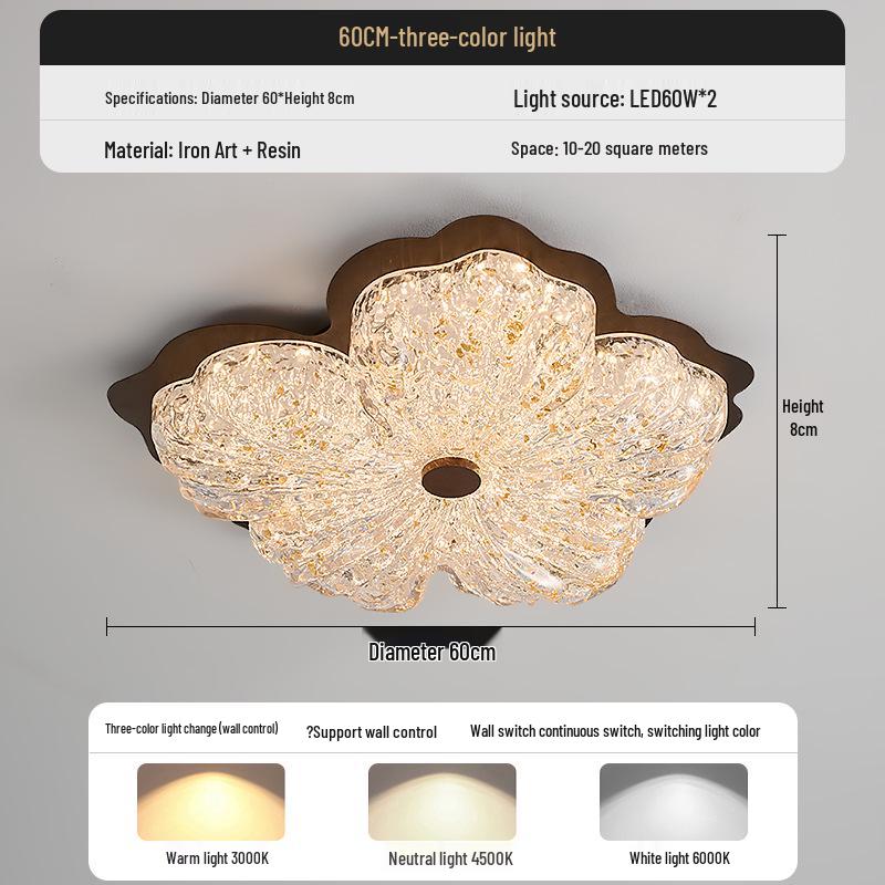 Used Walnut Full Spectrum Ceiling Light for Master Bedroom - Modern Minimalist American Retro Design