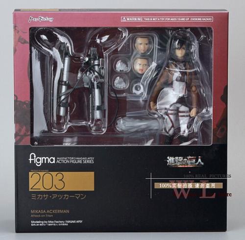 Figma 3 Style Attack On Titan Anime Shingeki No Kyojin Scouting Legion Levi Boxed PVC Action Figure Model Toy Gift