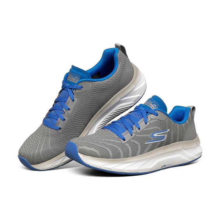 Skechers Go Run Balance 2 Fabric Synthetic Leather Low Top Running Shoes Men sneakers Gray Blue 246013-GYBL
