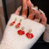 New Year's Festive Ankara Red Lucky Bag Earrings Women's National Tide Lucky Treasure Red Lantern Earrings Fashion Versatile Earrings