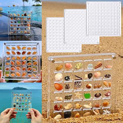 Acrylic Magnetic Seashell Display Box, Seashell Storage Box, Nail Arts Storage Box, Bead, Small Organizers For Seashell, Bead, Manicure, Jewelry