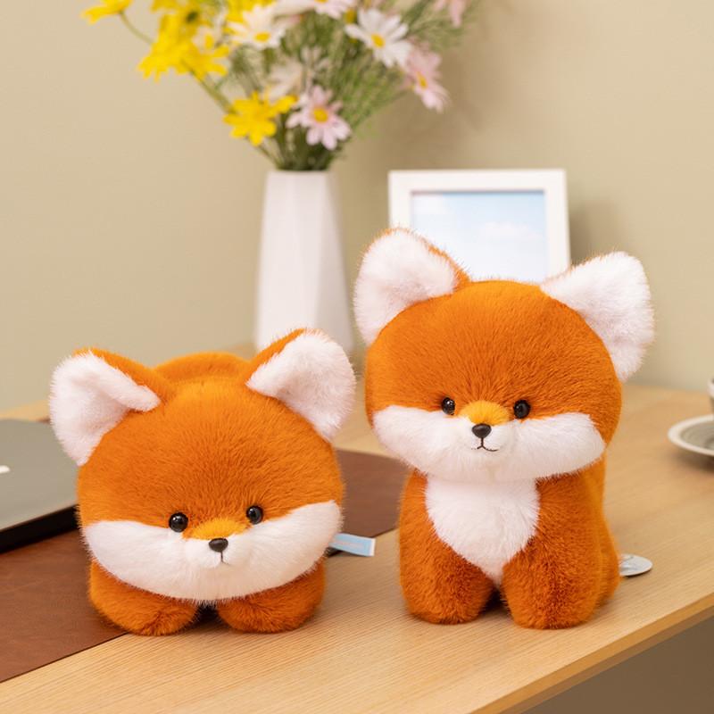Cute Fox Plush Toy Desk Companion With Soft Pp Cotton For Office Decor And Gift