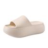 New new height-increasing women's summer platform slippers solid color outer wear one-word drag seaside beach students