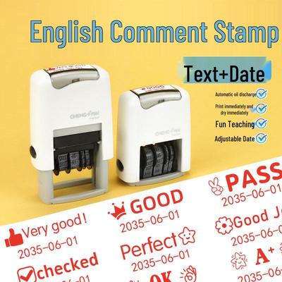 Verstellbarer Datumsstempel für Englischlehrer: Jahr, Monat, Tag - Perfekt für Lehrer