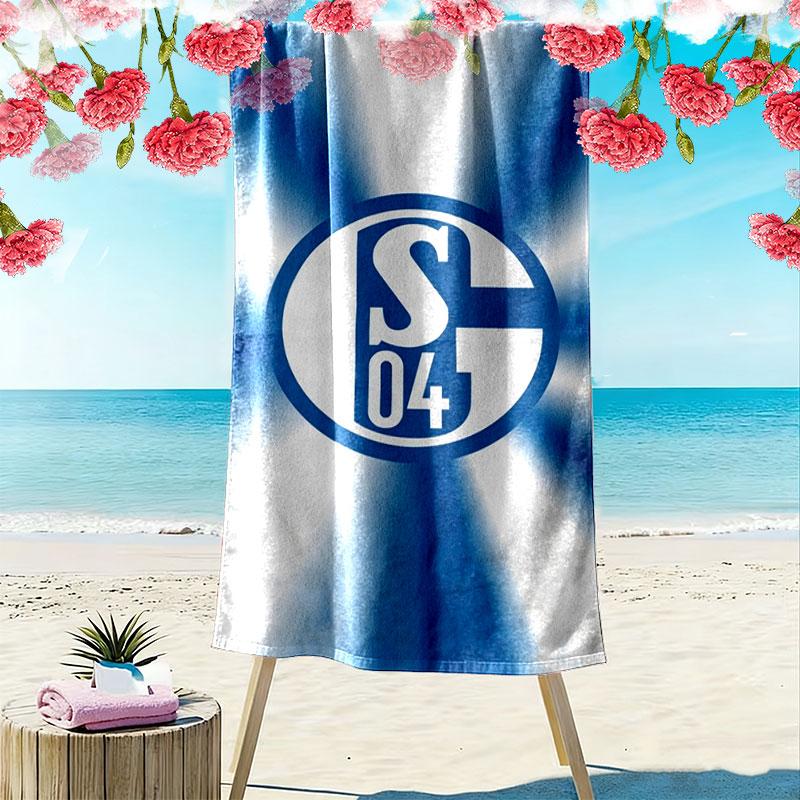 Asciugamano da Spiaggia Stampato FC Schalke 04, Asciugamano Grande Morbido ad Asciugatura Rapida per Spiaggia Campeggio Nuoto