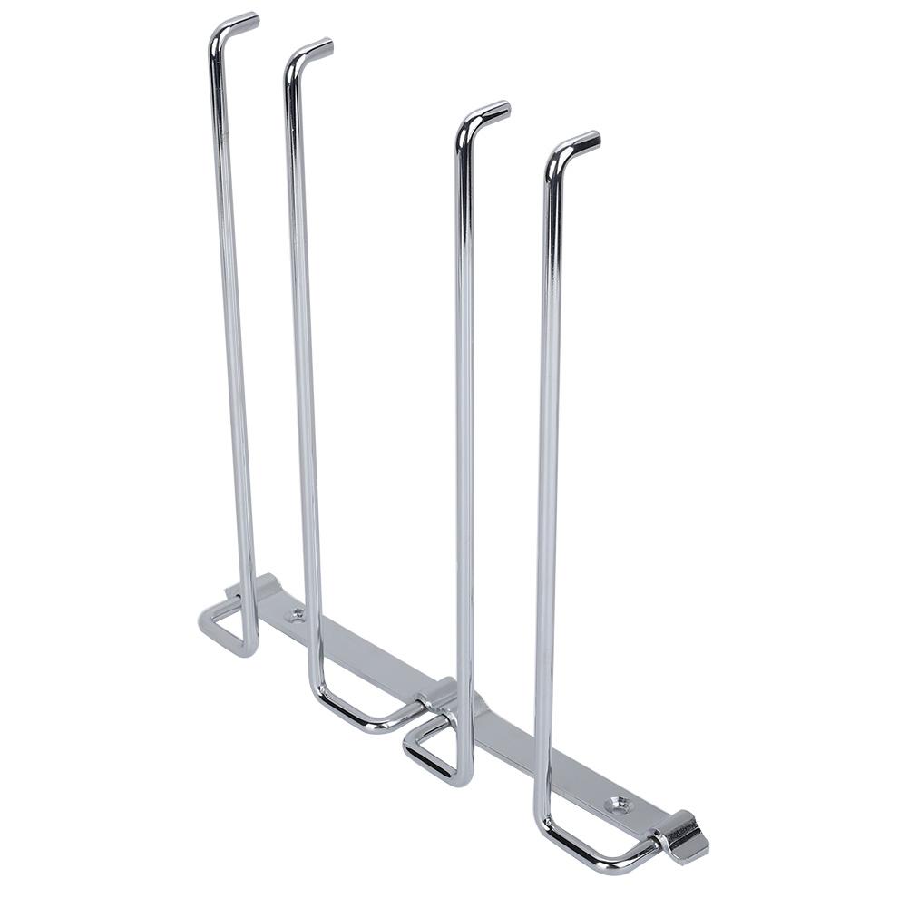 Double Row Iron Chrome Wine Glasses Holder Wall Mount Stemware Rack