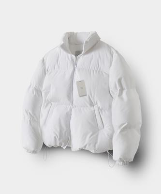 Mood Inside Unisex Short Puffer Jacket_White