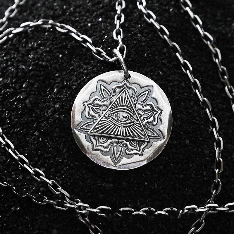 God's Eye Necklace Copper Plated Men's Trendy Design, Niche Retro Talisman Pendant
