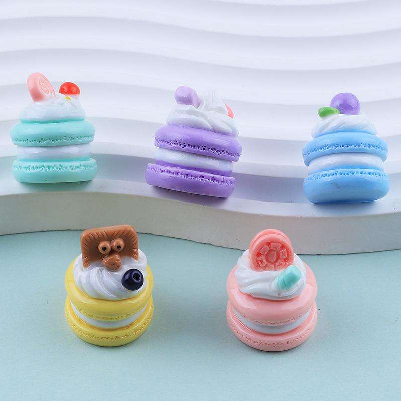 Macaron Cartoon 3D Cake Toy DIY Resin Charms for Crocs