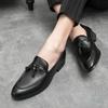 Inner heightening fringed shoes pointed leather shoes British low-top hairstylist