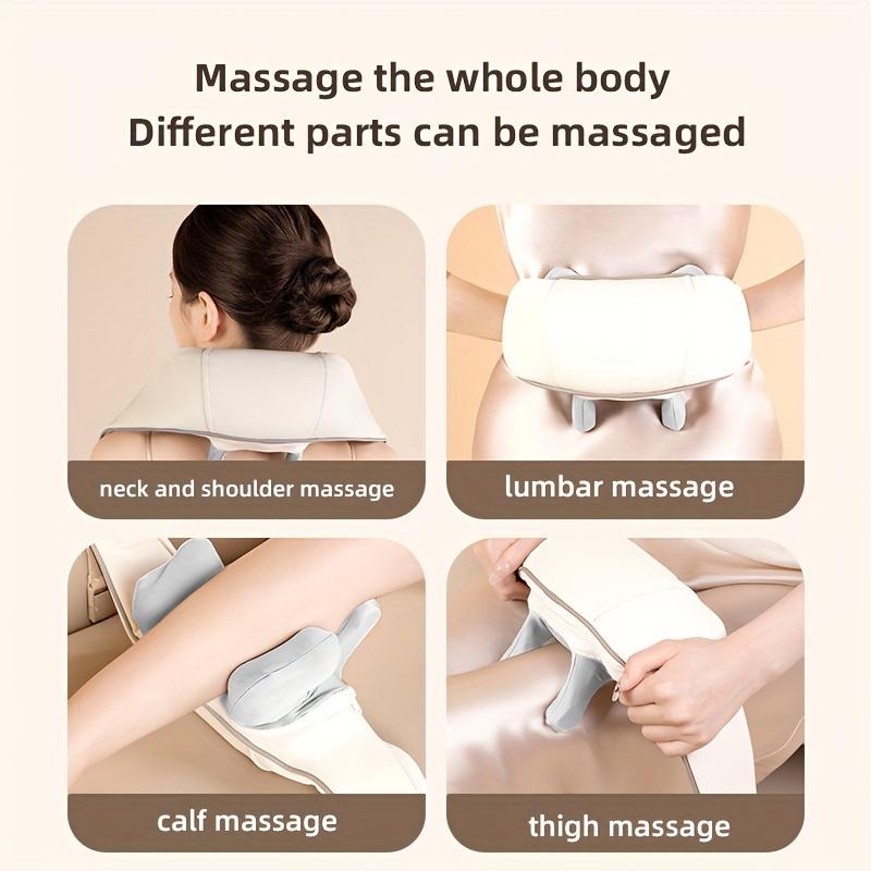 Masseur Électrique pour le Cou et le Dos Sans Fil Coussin de Massage Malaxant pour le Cou et les Épaules Châle de Massage Relaxant pour les Muscles du Cou et du Dos