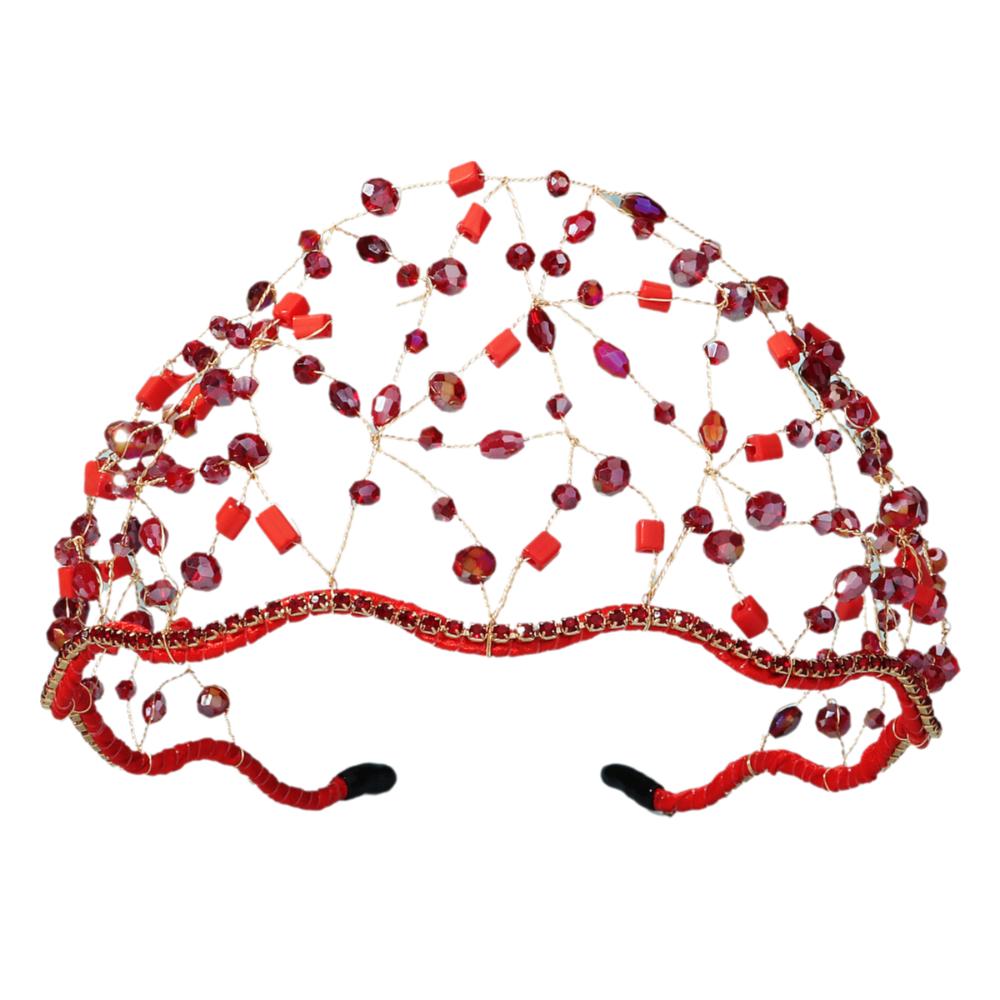 Wedding Headpieces Crystal Beads Hair Net Crown Elegant Headbands Bride Hair Bands  Party