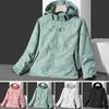 Kurtka Sportowa z Kapturem z Długim Rękawem z Nadrukiem Kamuflażowym Luźny Płaszcz Wiatroodporny Bez Podszewki z Nadrukiem Trencz