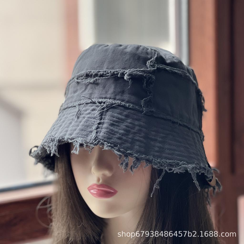 Beggar Tassel Cotton Bucket Hat Double-sided Can Wear Personality Dark Cool Girl Couple Basin Hat Street Dance Travel Photo Tide